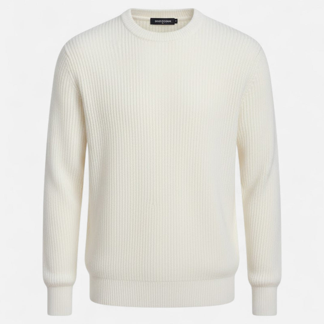 Men's Thick Ribbed Knit Sweater Crewneck Long-Sleeve Loose Pullover Winter