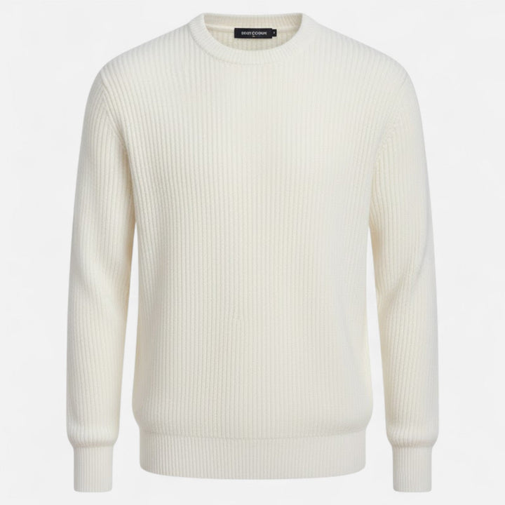 Men's Thick Ribbed Knit Sweater Crewneck Long-Sleeve Loose Pullover Winter