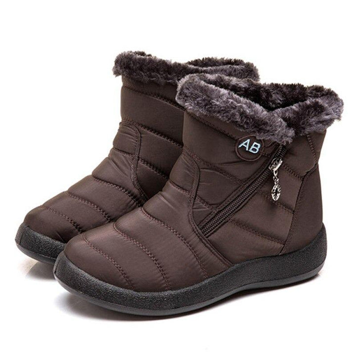 Women's Snow Boots Waterproof Plush-Lined Side-Zip Non-Slip Warm