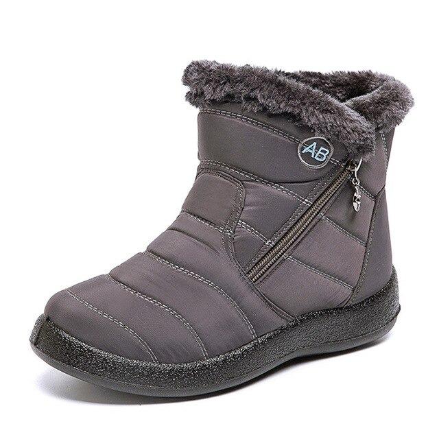 Women's Snow Boots Waterproof Plush-Lined Side-Zip Non-Slip Warm