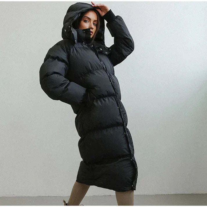 Women's Maxi Puffer Coat Hooded Quilted Longline Oversized Warm