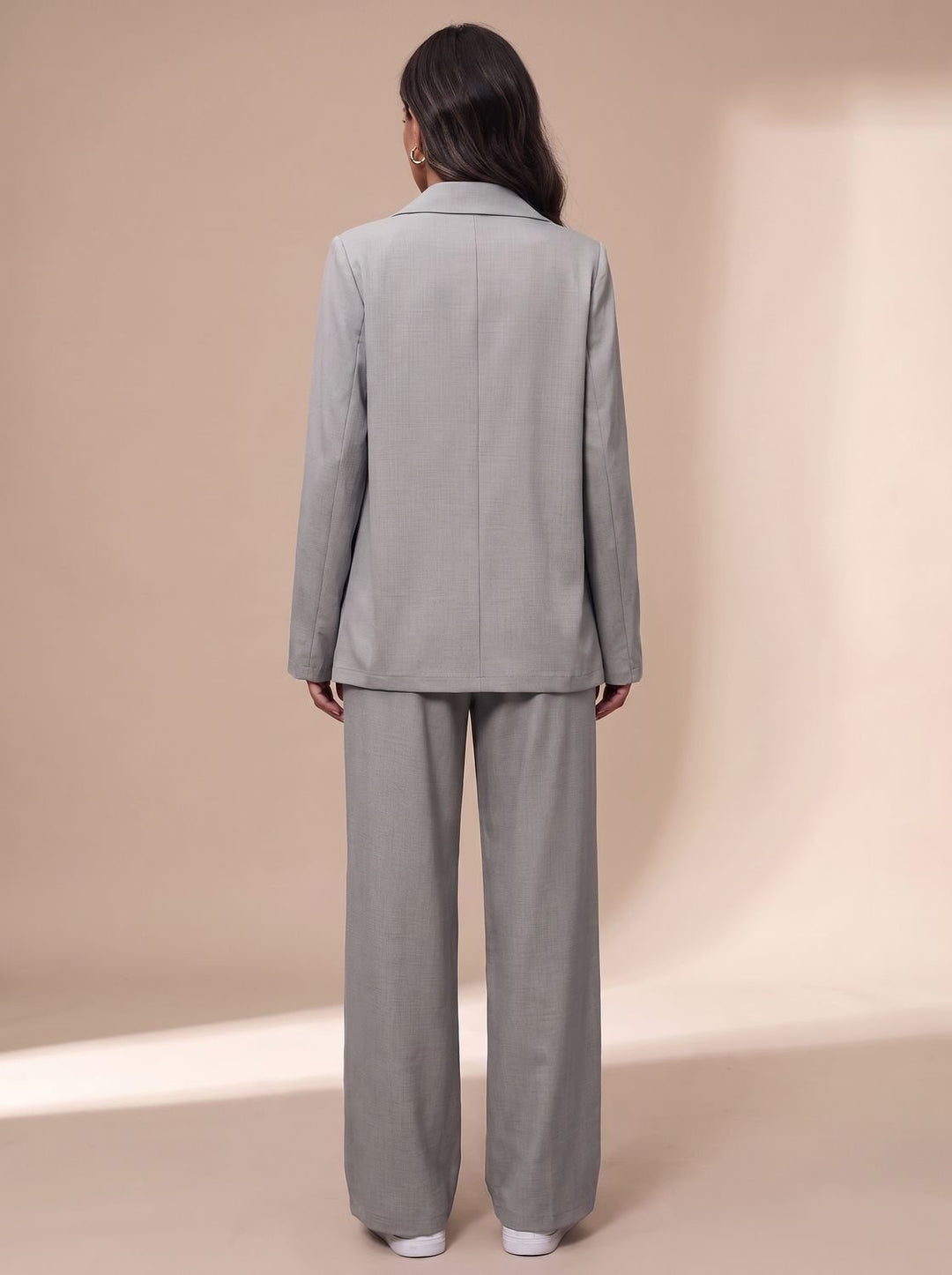 Women's Double-Breasted Suit Set Blazer Wide-Leg Pants Two-Piece Office
