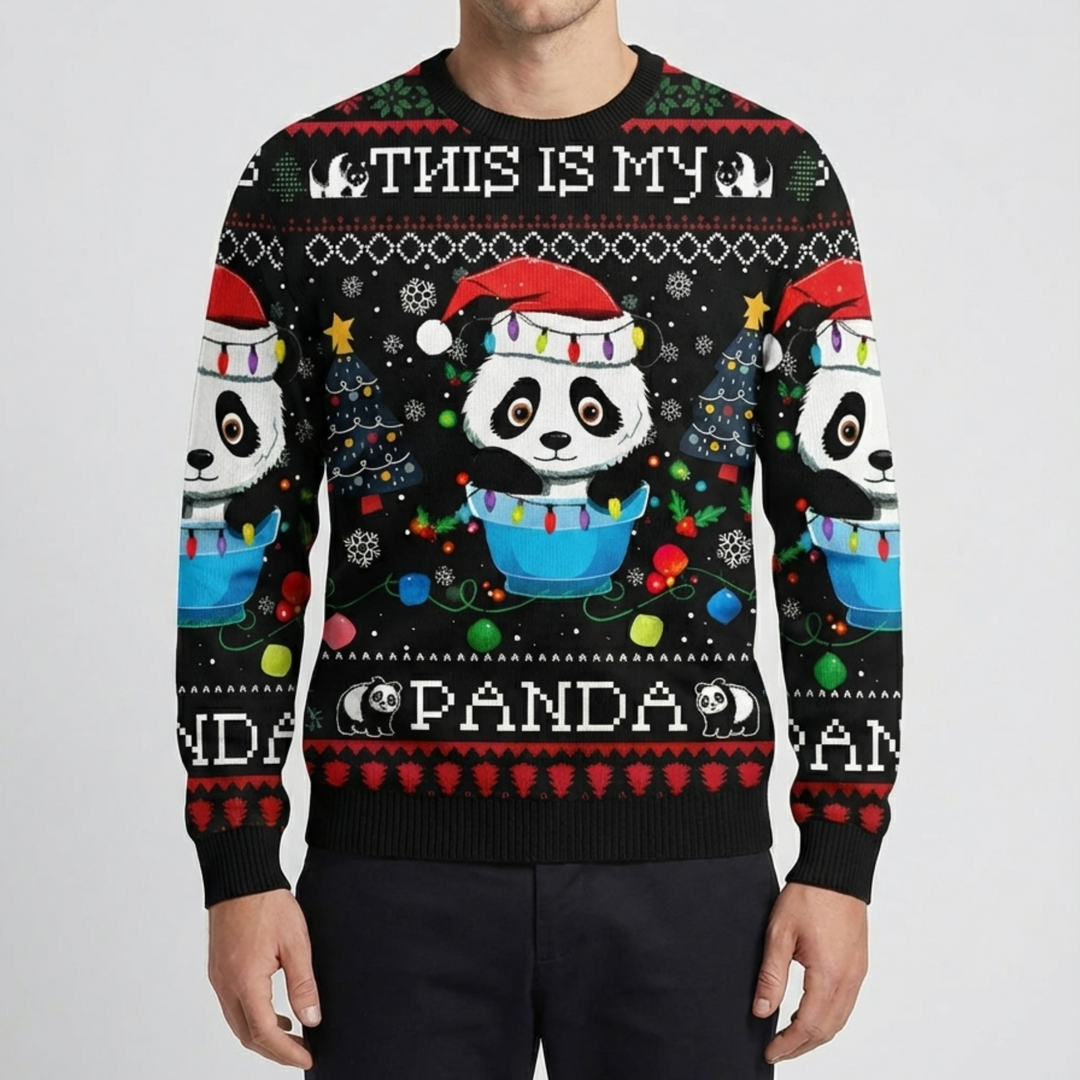 Men's Tacky Christmas Sweater Frog Graphic Festive Ugly Holiday