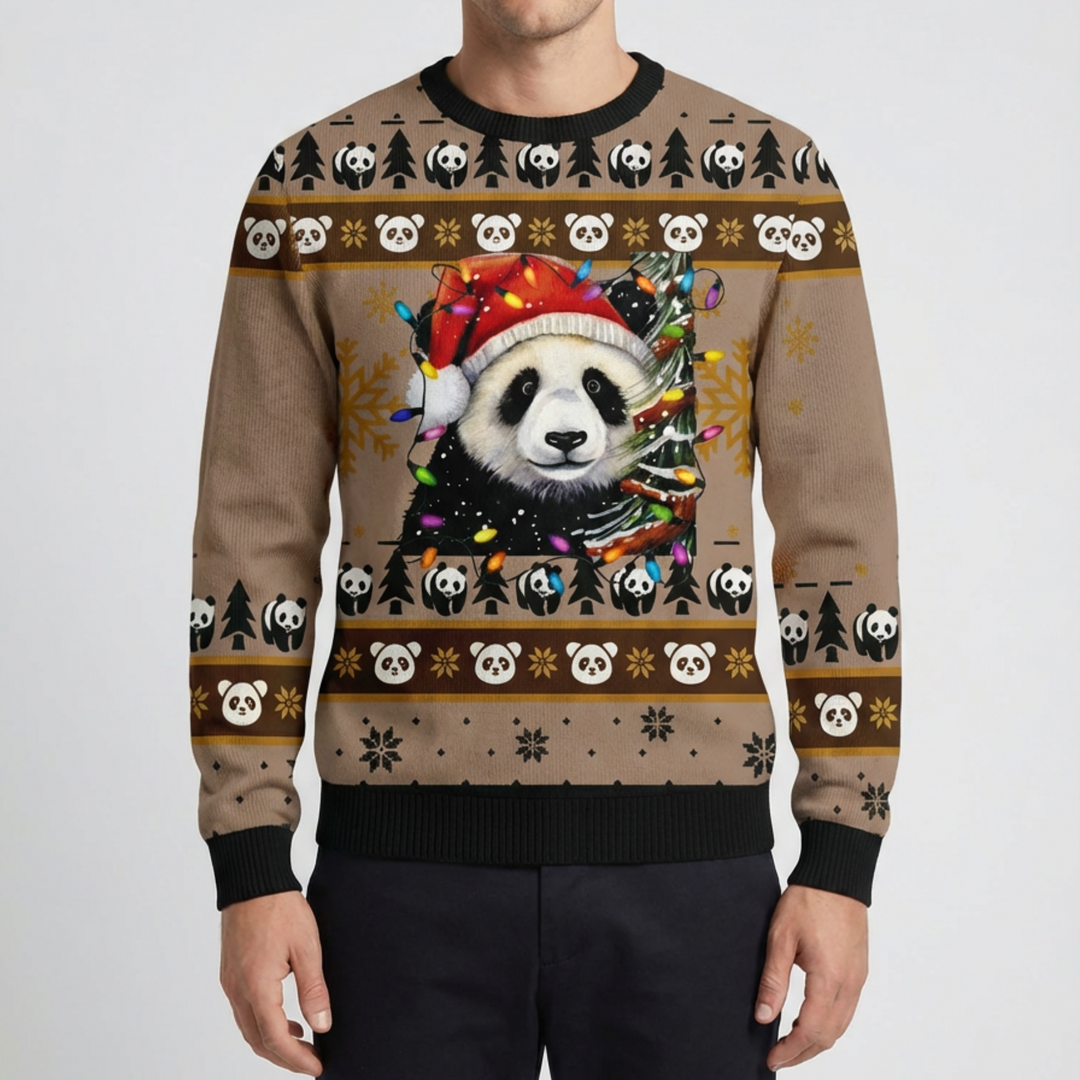 Men's Tacky Christmas Sweater Frog Graphic Festive Ugly Holiday