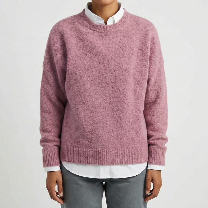 Men's Round Neck Knit Sweater Crewneck Ribbed Relaxed Pullover