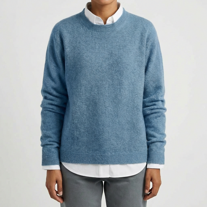 Men's Round Neck Knit Sweater Crewneck Ribbed Relaxed Pullover