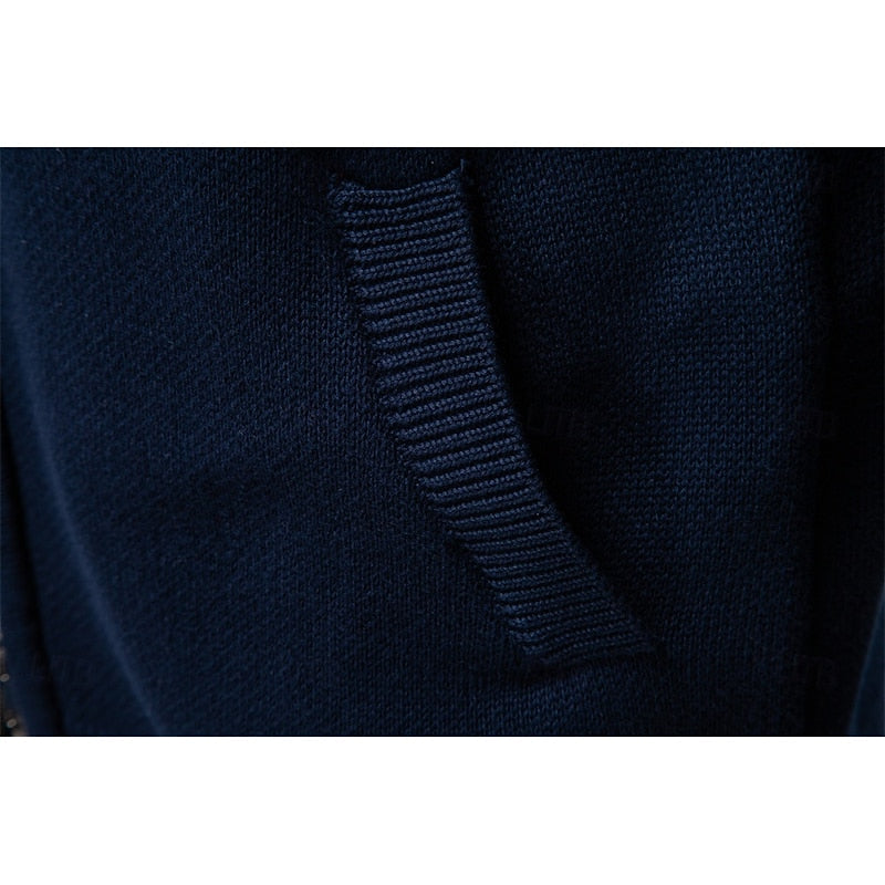 Men's Fair Isle Zip-Up Cardigan Stand Collar Nordic Knit Festive
