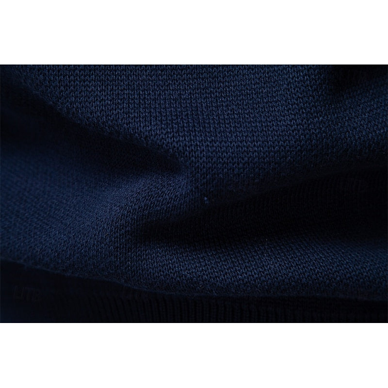 Men's Fair Isle Zip-Up Cardigan Stand Collar Nordic Knit Festive